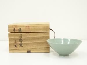 韓国陶窯　東谷　金正黙造　高麗青磁茶碗（共箱）